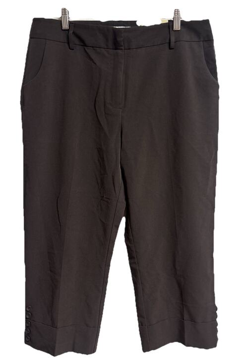 dressbarn Pants - Dressbarn Women Crop Pants Women Size 14 Cuffed Button Hem Stretch Career New